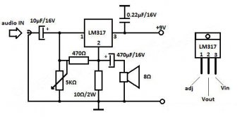 Простой усилитель мощности на LM317