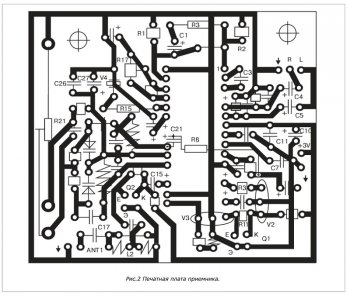 Печатная плата стереофонического FM приемника