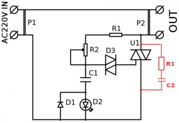 Схема симисторного регулятора мощности
