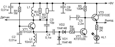 Емкостный датчик-схема