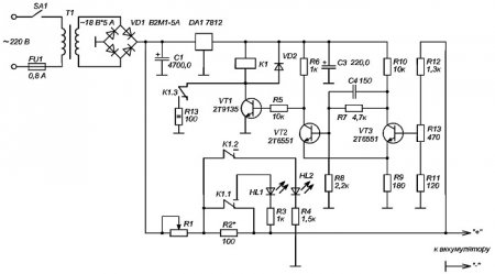Устройство для зарядки автомобильных аккумуляторов-схема