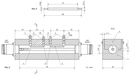 Корпус детекторной головки и направленных ответвителей- схема